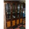 Image 1 : ORIENTAL WOOD BUFFET AND HUTCH W/ GLASS SHELVES