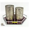 Image 1 : MIRRORED TABLE DECORATION WITH 2 CANISTERS