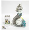 Image 1 : METAL AND CERAMIC MERMAID STATUE