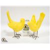 Image 1 : PAIR OF YELLOW CERAMIC AND WROUGHT IRON