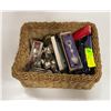 Image 1 : BASKET FILLED WITH VINTAGE COLLECTORS SPOONS