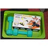 Image 1 : NEW SEALED FOOT PULLER EXERCISER + 2 X 6LB WEIGHTS