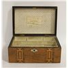 Image 1 : ANTIQUE 1887 INLAID WOODEN BOX ( 4.25" H, 6.5' W,