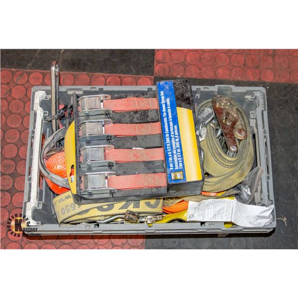 CRATE OF STRAPS AND MORE
