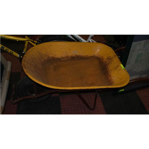 LARGE METAL WHEELBARROW