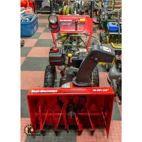 YARD MACHINES MTD SNOWBLOWER 28" 10HP