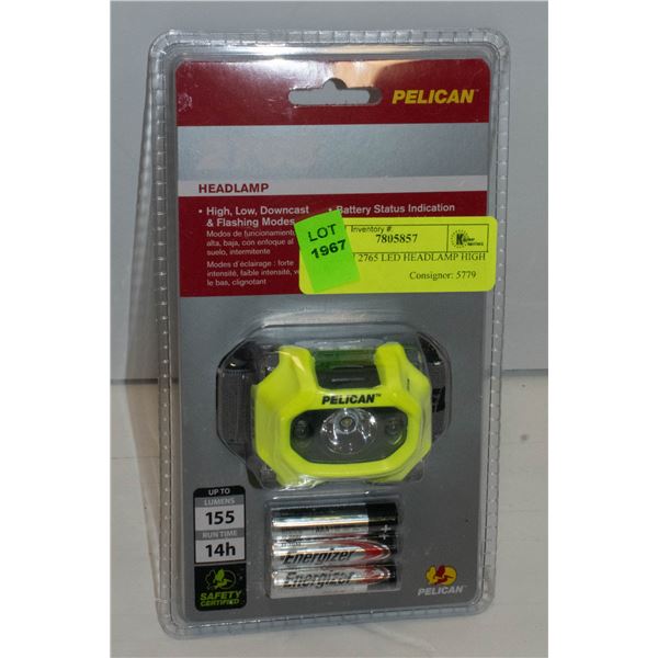 PELICAN 2765 LED HEADLAMP HIGH LOW