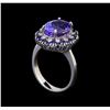 Image 4 : 14KT White Gold 4.45 ctw Tanzanite, Sapphire and Diamond Ring