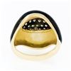 Image 7 : Vintage 18k Yellow Gold Diamond Wide Eye Shaped Black Enamel Dome Cocktail Ring