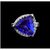 Image 2 : GIA Cert 6.52 ctw Tanzanite and Diamond Ring - 14KT White Gold