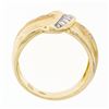 Image 8 : High Quality 18k TT Gold 0.48 ctw Round & Baguette Diamond Wide Buckle Band Ring