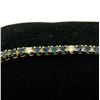 Image 5 : 14k Solid Yellow Gold 5.13 ctw Round Sapphire & Diamond Line Tennis Bracelet
