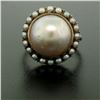 Image 2 : Antique Victorian 10K Rose Gold Bezel Mabe Prong Seed Pearl Ring & Earrings Set