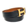 Image 2 : Hermes Black Brown Togo Leather H Reversible 70 Belt