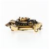 Image 7 : Antique Victorian Etched 18k Yellow Gold Black Enamel & Seed Pearl Brooch Pin