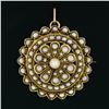Image 2 : Antique Victorian 14k Gold Round Pearl Layered Circle Flower Brooch Pin Pendant