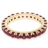 Image 6 : 14K Yellow Gold 2.75 ctw 25 Prong Set Blood Red Ruby Eternity Band Ring Size 6