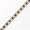 Image 2 : Antique Krementz 14k Gold 1.30 ctw Old Sapphire Natural Pearl Long Bar Pin Brooc