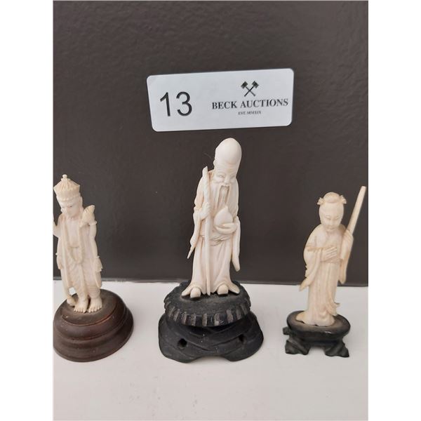 Three Ivory Carvings Of Japanese Men