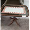 Image 1 : Glass Top Accent Table With Claw Feet - 18W x 26L x 20H