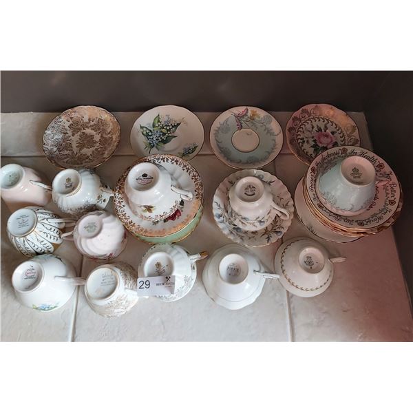 Verity Of China Cups With Saucers