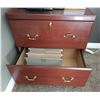 Image 1 : Wood Two Drawer Filing Cabinet With Keys - 30H x 21D x 31L