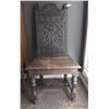 Image 1 : Two Wood Carved Dinning Chairs - 22W x 19D x 44H