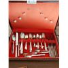 Image 1 : Rogers Silver Plated Cutlery Set With Wood Storage Case