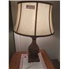 Image 1 : Wood Carved Pineapple Lamp - 27.5H