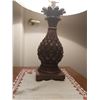 Image 2 : Wood Carved Pineapple Lamp - 27.5H