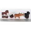 Image 1 : LOT OF 4 VARIOUS WOOD HAND CARVED ITEMS