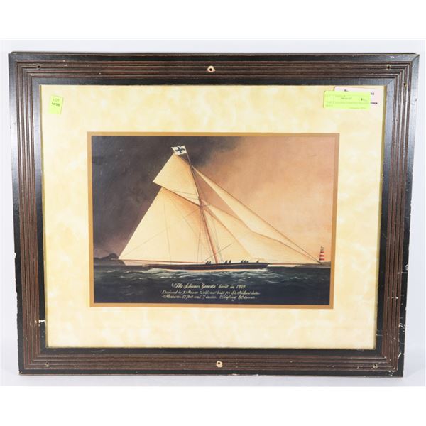 "THE SCHOONER GENESTA" FRAMED PRINT