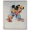 VINTAGE MICKEY AND MINNIE POSTER ON BOARD WALL