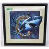 Image 1 : 3D SHARK PICTURE (16.5" X 16.5")