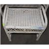 Image 2 : VINTAGE WICKER VANITY SET. DESK, STOOL, MIRROR