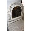 Image 4 : VINTAGE WICKER VANITY SET. DESK, STOOL, MIRROR