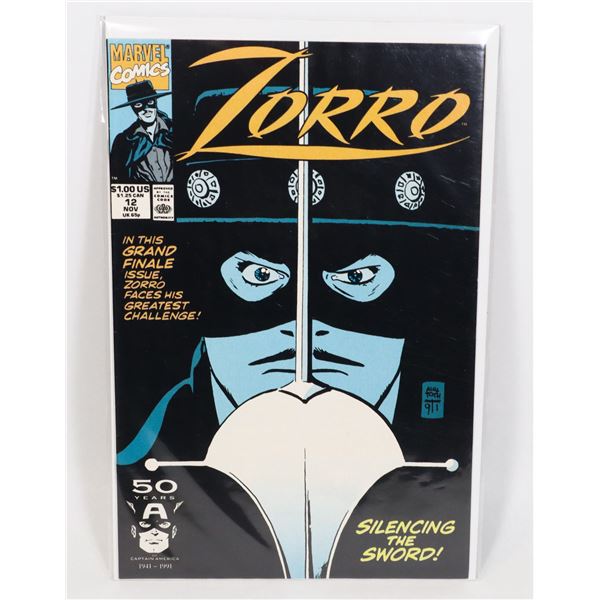 MARVEL ZORRO 12 (1991) (FINAL ISSUE IN THIS SERIES