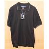 Image 1 : NEW WOMEN'S TEXTURED PIQUE KNIT V-NECK POLO BLACK