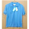 Image 1 : NEW WOMEN'S BIZ COOL TEXTURED BLUE POLO, SIZE 10