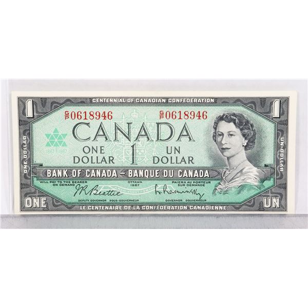 1967 BANK OF CANADA CENTENNIAL $1 DOLLAR NOTE