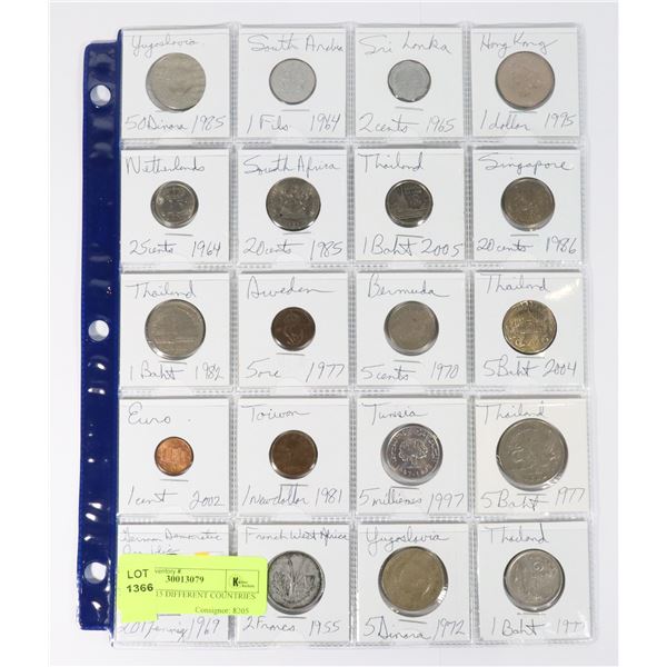 20 COINS 15 DIFFERENT COUNTRIES