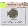 Image 1 : 1969 SWITZERLAND 20 RAPPEN COIN