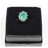 Image 1 : STERLING SILVER EMERALD GEMSTONE RING