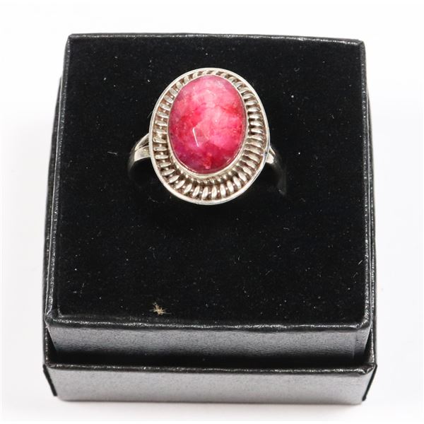 STERLING SILVER RUBY GEMSTONE RING