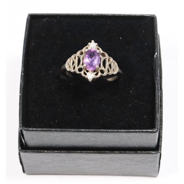 STERLING SILVER AMETHYST GEMSTONE RING