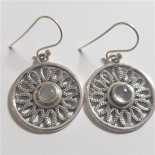 SILVER MOONSTONE EARRINGS (~WEIGHT 5.14G)