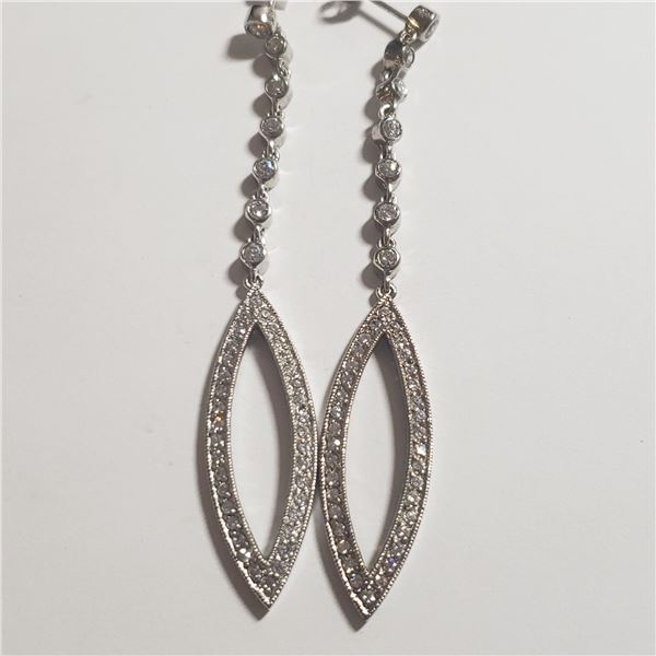 SILVER CUBIC ZIRCONIA  EARRINGS (~WEIGHT 10.74G)