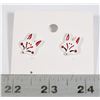 Image 1 : NEW WHITE FOX MASK STUD EARRINGS