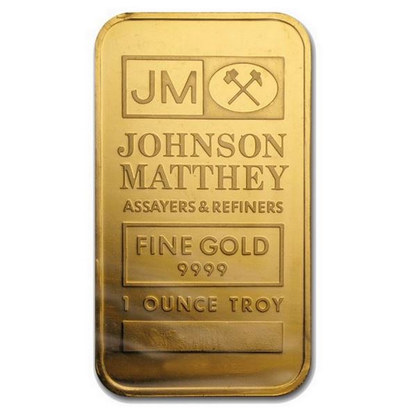 1 oz Gold Bar JM Refinery .999 Fine Gold