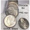 Image 1 : Pre 1921 20 BU Morgan Silver Dollar Roll